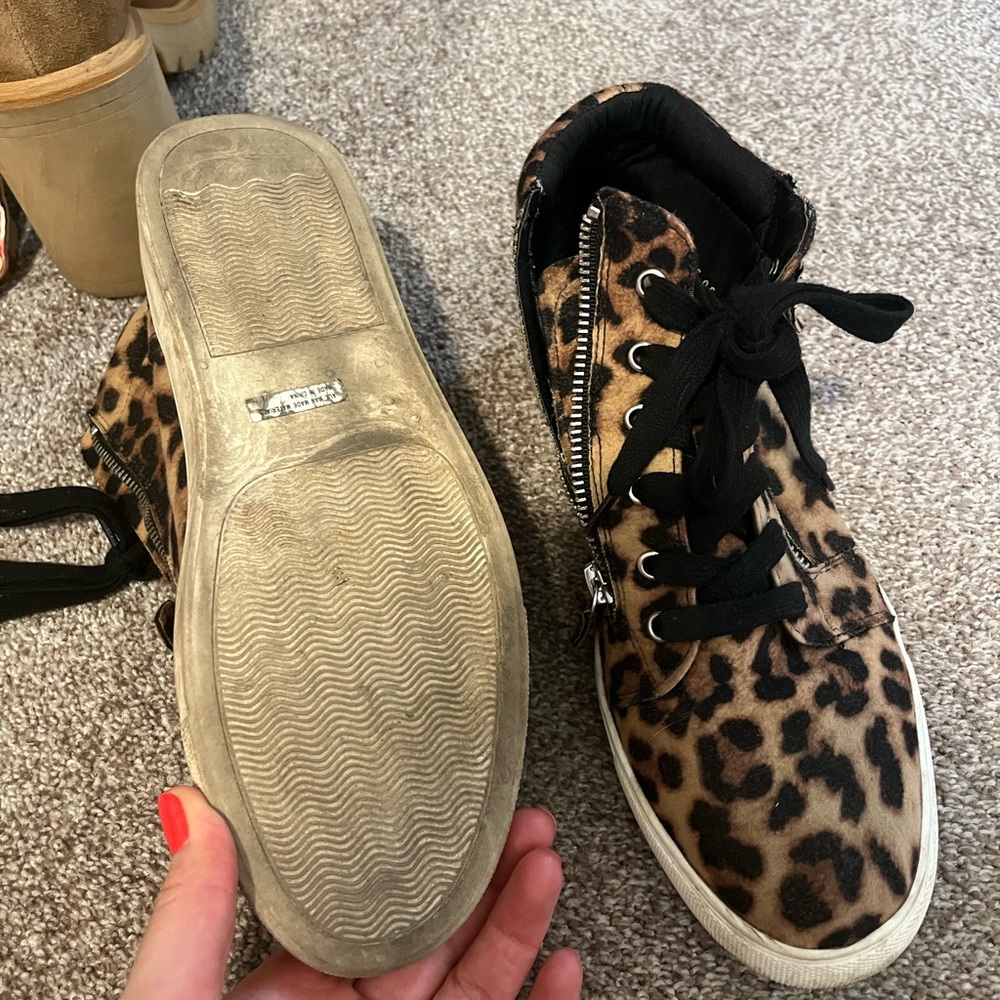 Leopard print high tops